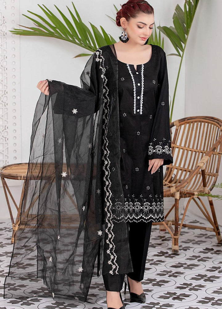 Black & White By ZS Textiles Embroidered Lawn Suits Unstitched 3 Piece ZS21BW-2 01 - Black & White Collection