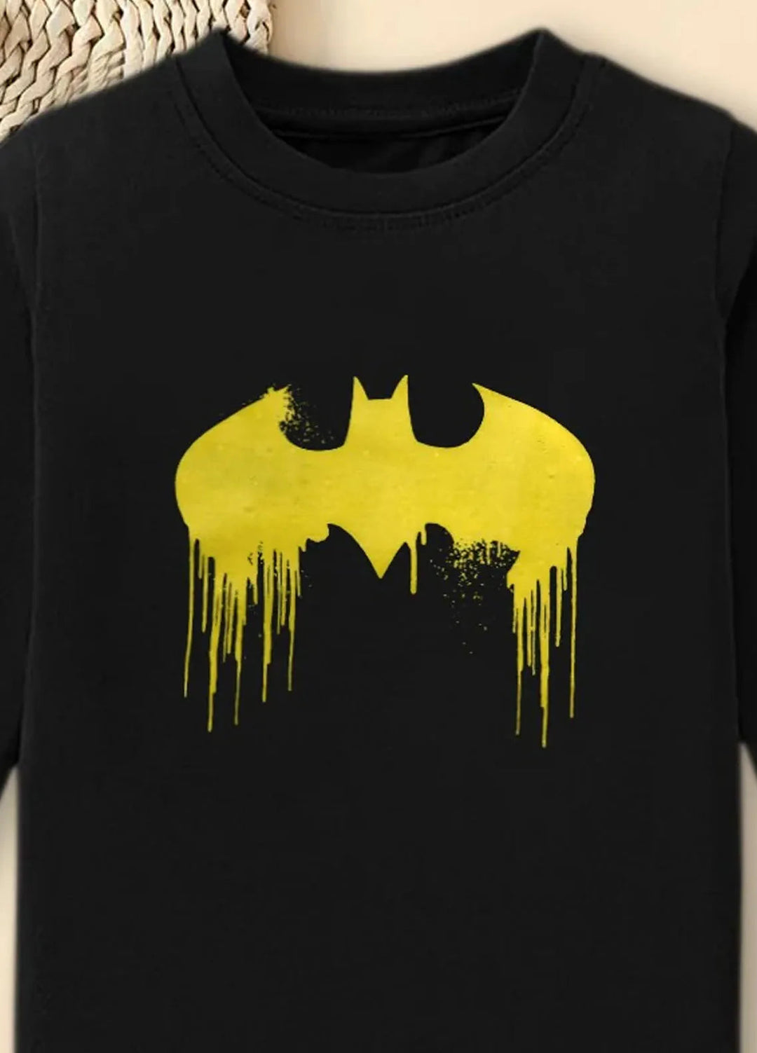 Baby Nest Black Batman Splash Printed Full Sleeves T shirt for Kids - BNDR-50