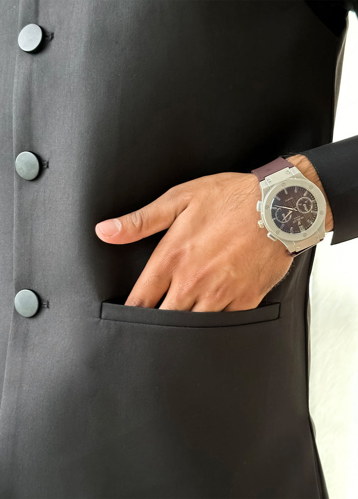 Black Kurta Shalwar with Waistcoat