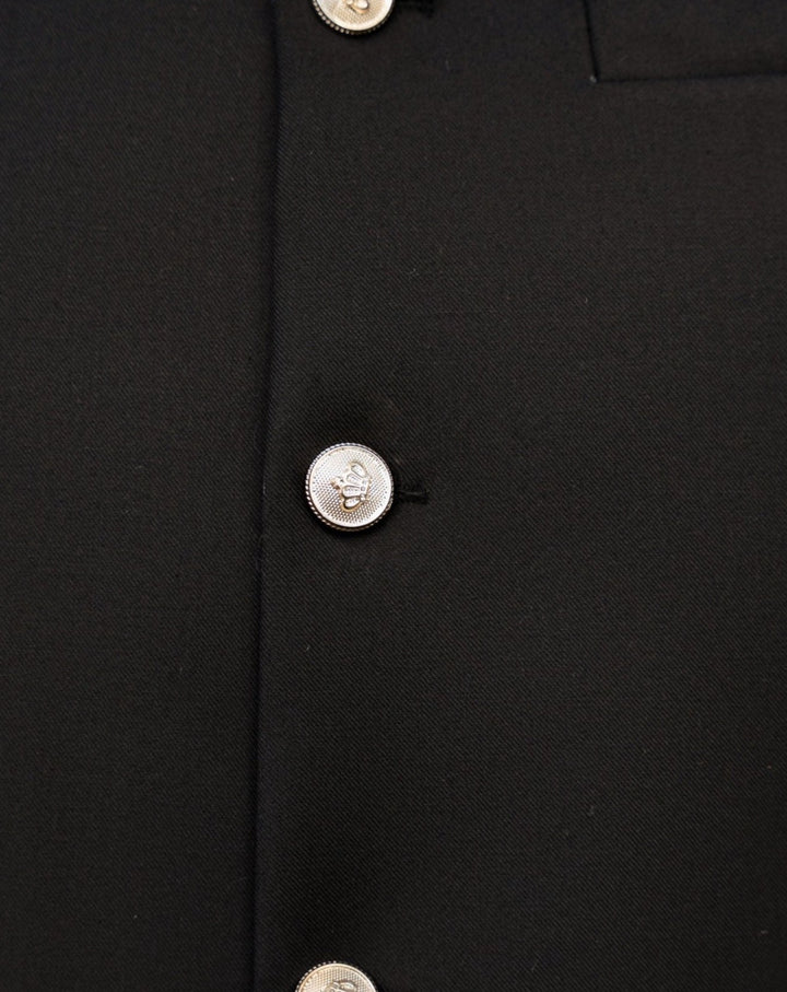 Muraqsh Ready To Wear Solids Cotton Men Navy Blue Kurta Trouser with Black Suiting Waistcoat Round Cut MUR-PB-KS - Summer Collection