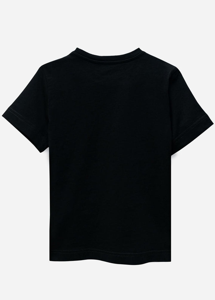 Brumano Cotton Casual T-Shirts for Boys -  Black Printed Short Sleeves Casual T-Shirt