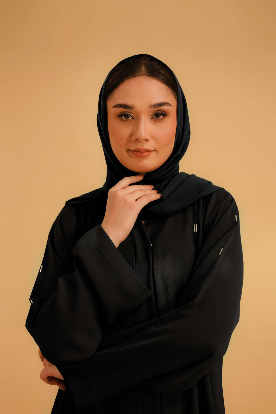 Divinely Crafted Chiffon Solids Hijab 1 Piece Midnight Black HJ-CHF-MB - Summer Collection
