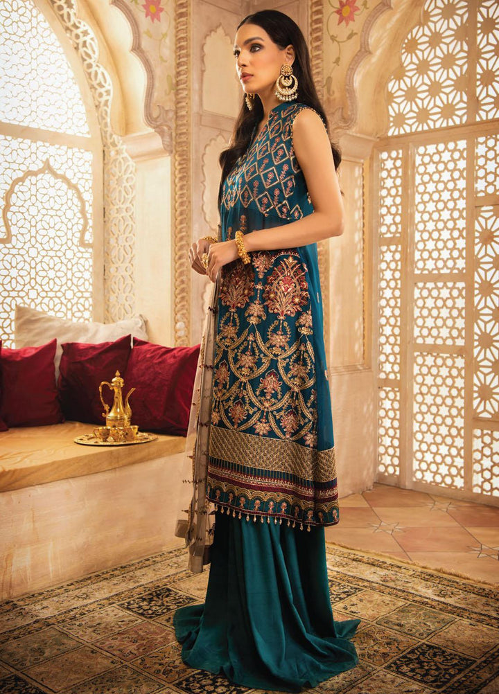 Blanche Fashion Embroidered Chiffon Suits Unstitched 3 Piece BLF22C BLC-01 - Luxury Festive Collection