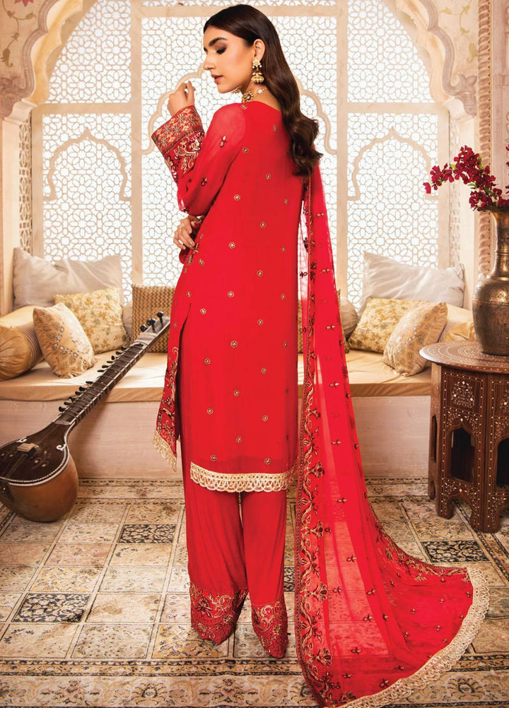 Blanche Fashion Embroidered Chiffon Suits Unstitched 3 Piece BLF22C BLC-02 - Luxury Festive Collection