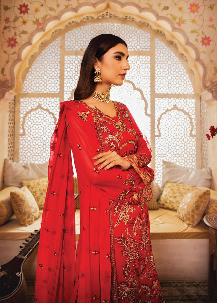 Blanche Fashion Embroidered Chiffon Suits Unstitched 3 Piece BLF22C BLC-02 - Luxury Festive Collection