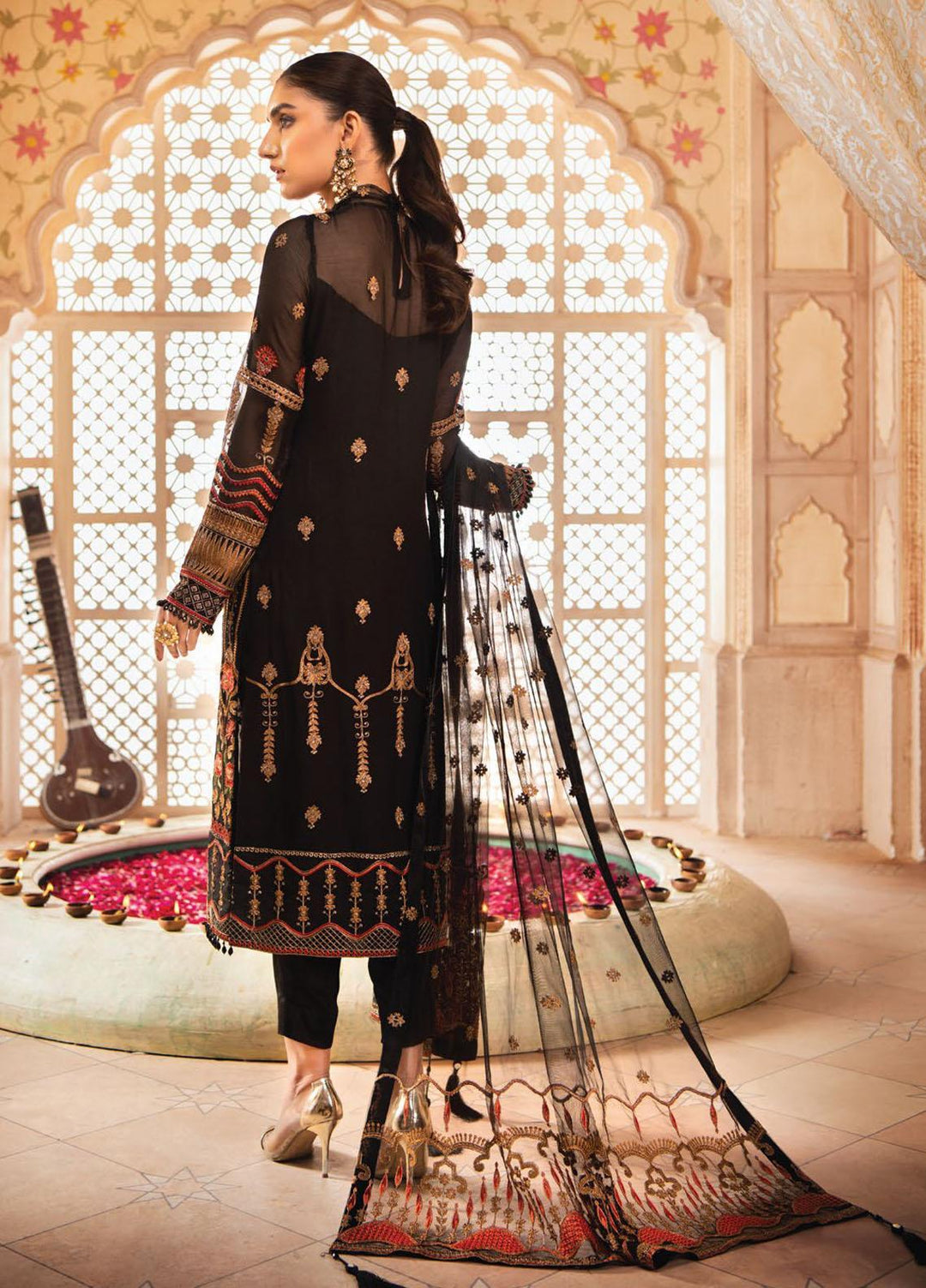 Blanche Fashion Embroidered Chiffon Suits Unstitched 3 Piece BLF22C BLC-04 - Luxury Festive Collection