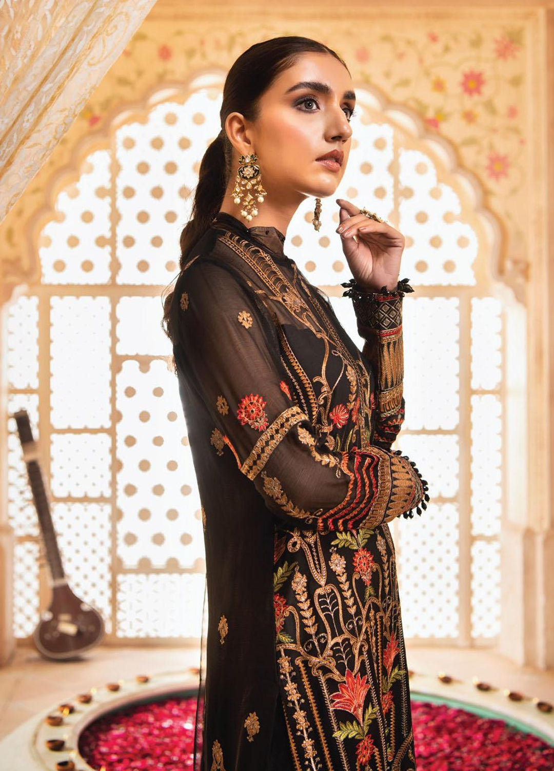 Blanche Fashion Embroidered Chiffon Suits Unstitched 3 Piece BLF22C BLC-04 - Luxury Festive Collection