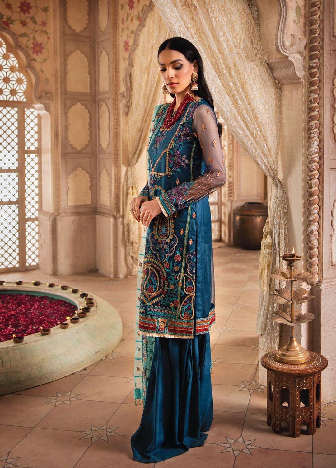 Blanche Fashion Embroidered Net Suits Unstitched 3 Piece BLF22C BLC-05 - Luxury Festive Collection