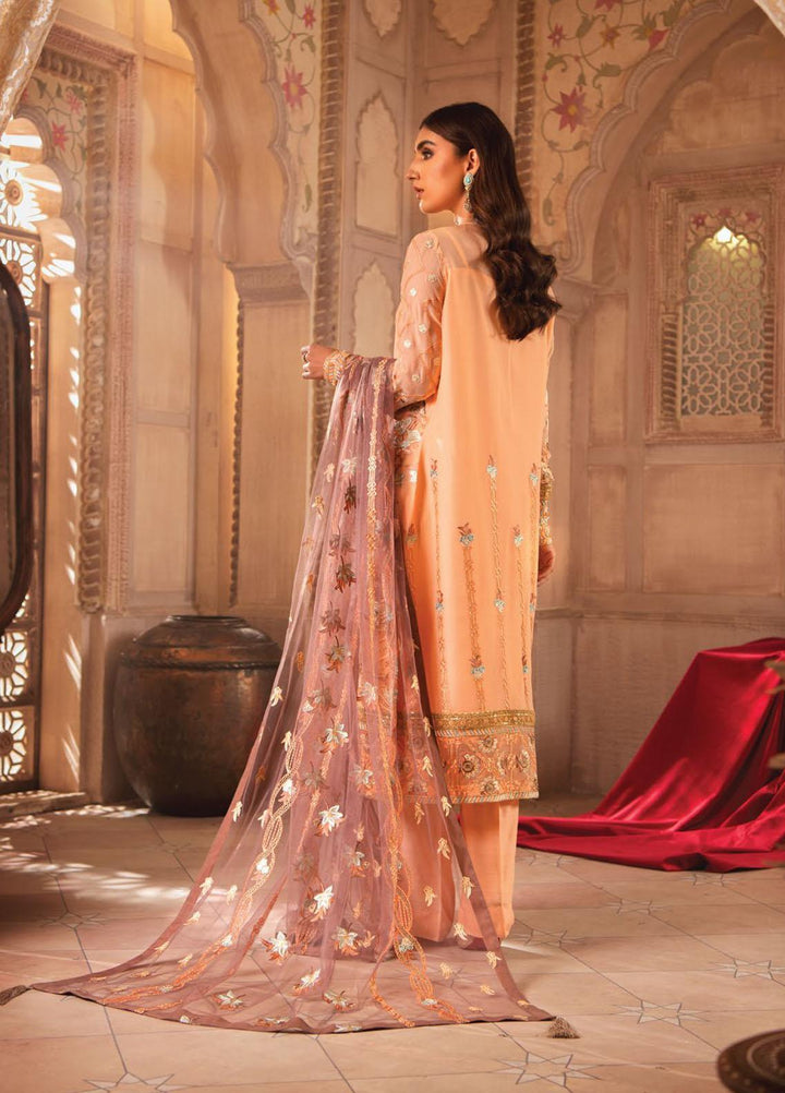 Blanche Fashion Embroidered Chiffon Suits Unstitched 3 Piece BLF22C BLC-08 - Luxury Festive Collection