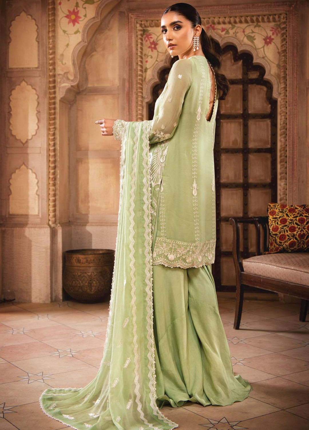 Blanche Fashion Embroidered Chiffon Suits Unstitched 3 Piece BLF22C BLC-09 - Luxury Festive Collection