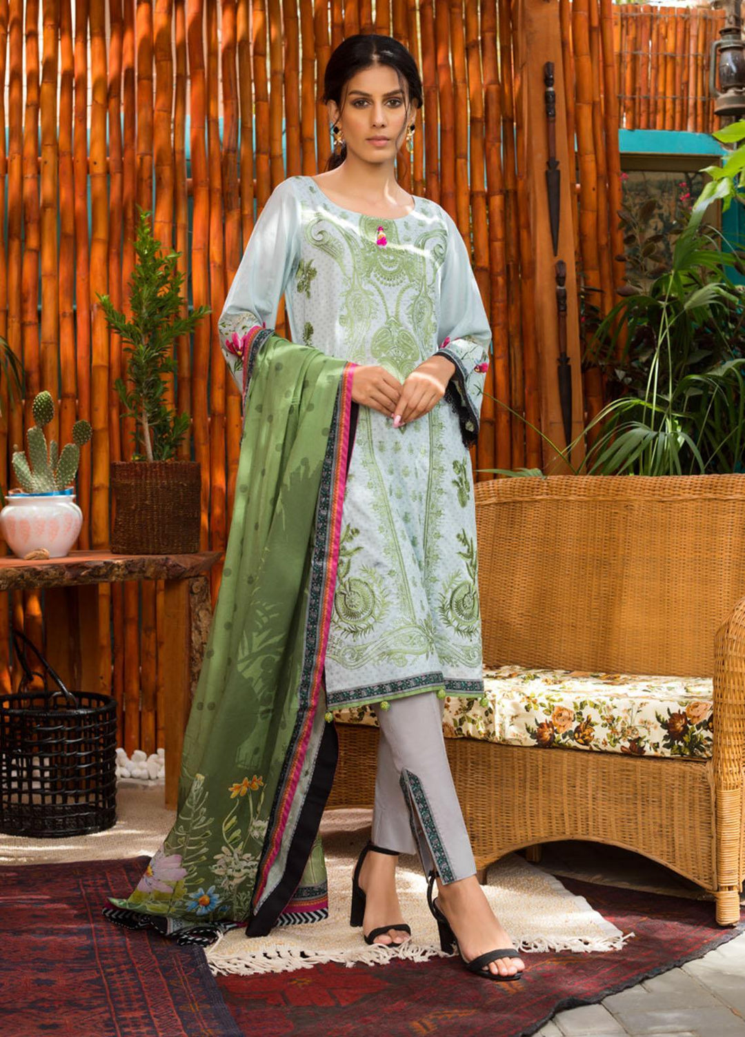 Blend Inn By Regalia Textiles Embroidered Chikankari Suits Unstitched 3 Piece RGT21B 10 - Summer Collection