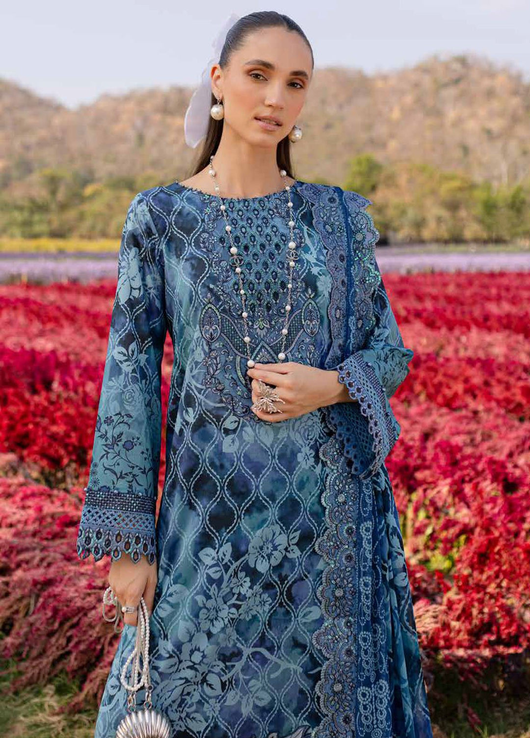 Bloom by Nureh Embroidered Lawn Suits Unstitched 3 Piece NU25BEP BL-03 - Summer Collection