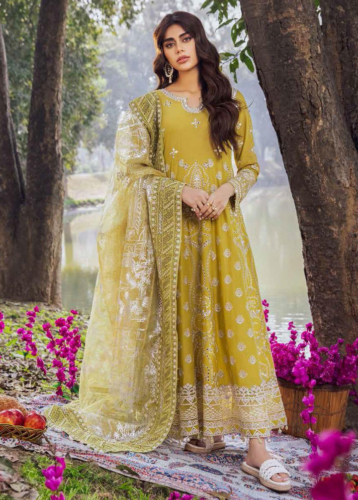 Blooming Summers By Nureh Embroidered Lawn Suits Unstitched 3 Piece NU22BS NI-27 Golden Hour - Luxury Collection