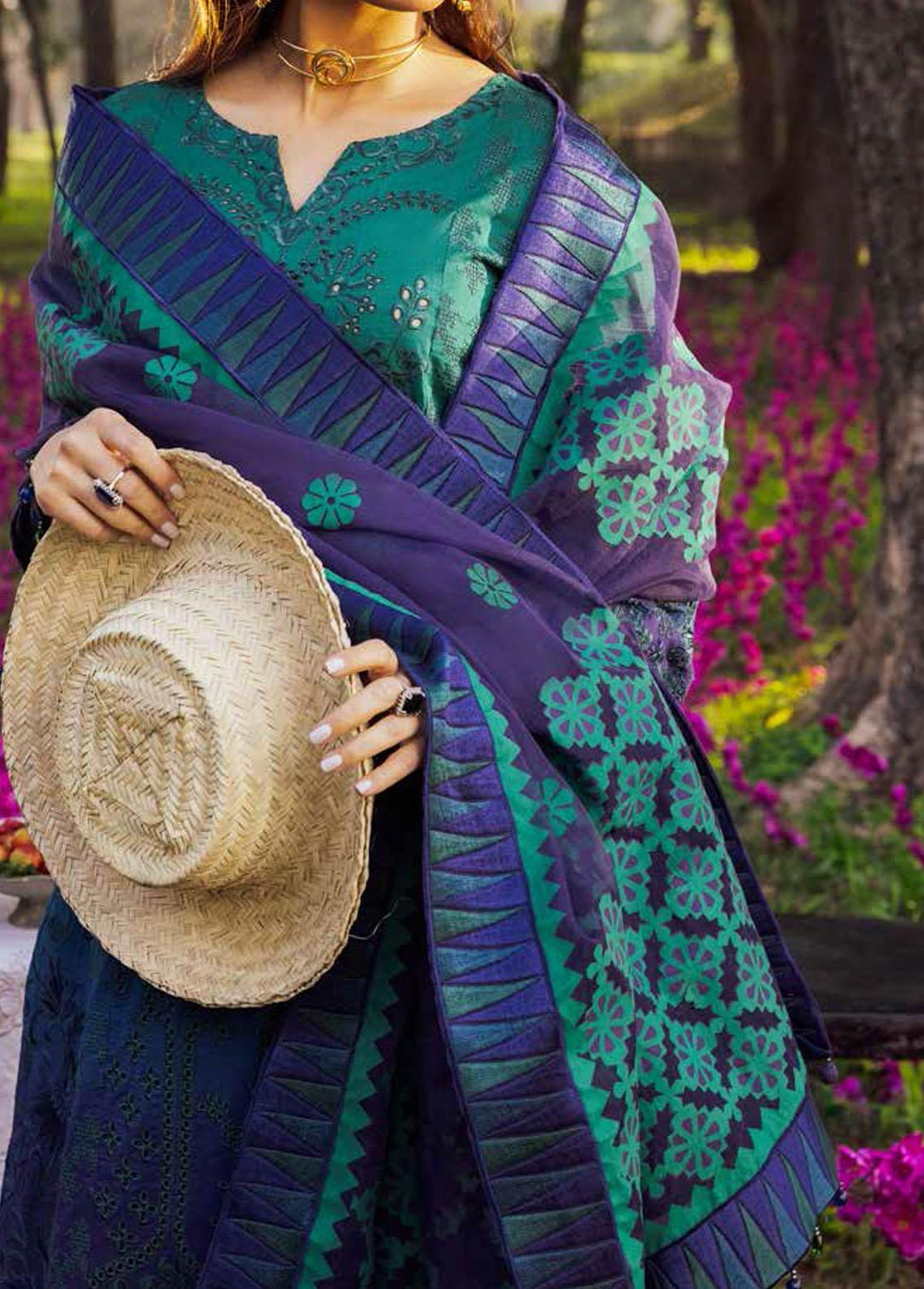 Blooming Summers By Nureh Embroidered Lawn Suits Unstitched 3 Piece NU22BS NI-31 Lyna - Luxury Collection