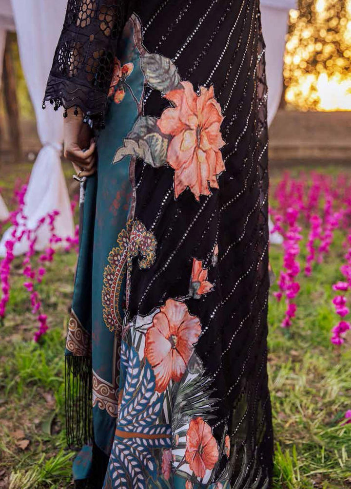 Blooming Summers By Nureh Embroidered Lawn Suits Unstitched 3 Piece NU22BS NI-34 Nightfall - Luxury Collection