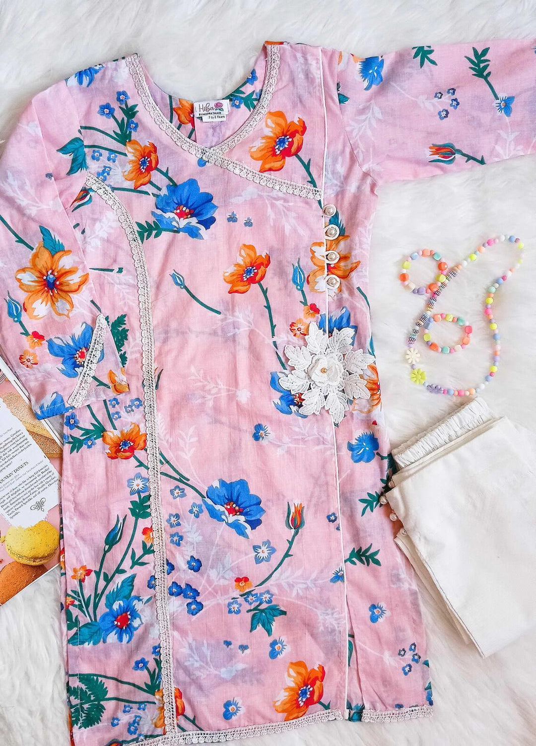 Hiba Clothing Lawn Casual Girls 2 Piece Suit -  HBT-004 Candy Floss