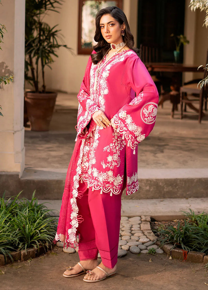 Blossom by Fozia Khalid Embroidered Lawn Suits Unstitched 3 Piece FK25B FK-7001 Peonies - Summer Collection