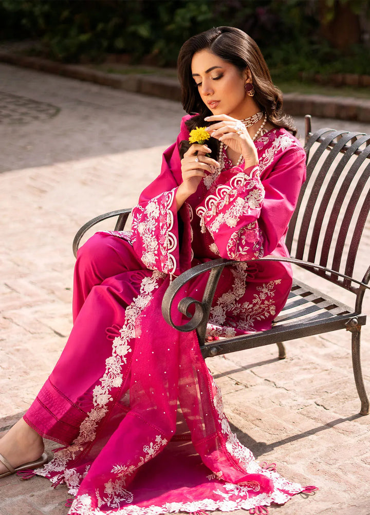 Blossom by Fozia Khalid Embroidered Lawn Suits Unstitched 3 Piece FK25B FK-7001 Peonies - Summer Collection