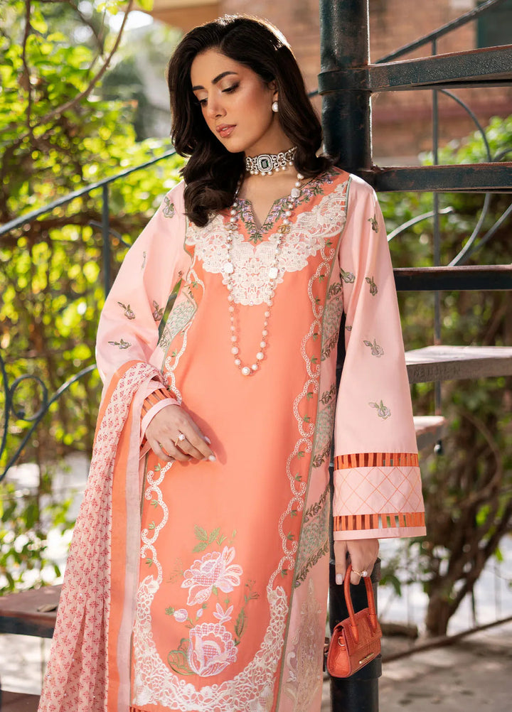 Blossom by Fozia Khalid Embroidered Lawn Suits Unstitched 3 Piece FK25B FK-7003 Zinnia - Summer Collection