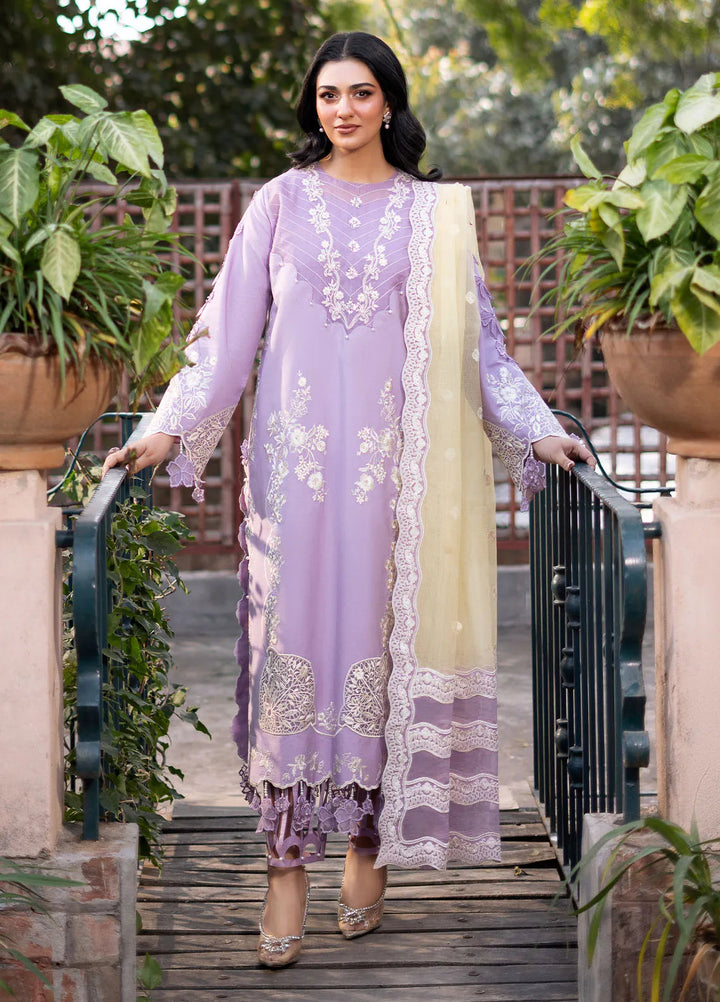 Blossom by Fozia Khalid Embroidered Lawn Suits Unstitched 3 Piece FK25B FK-7004 Iris - Summer Collection