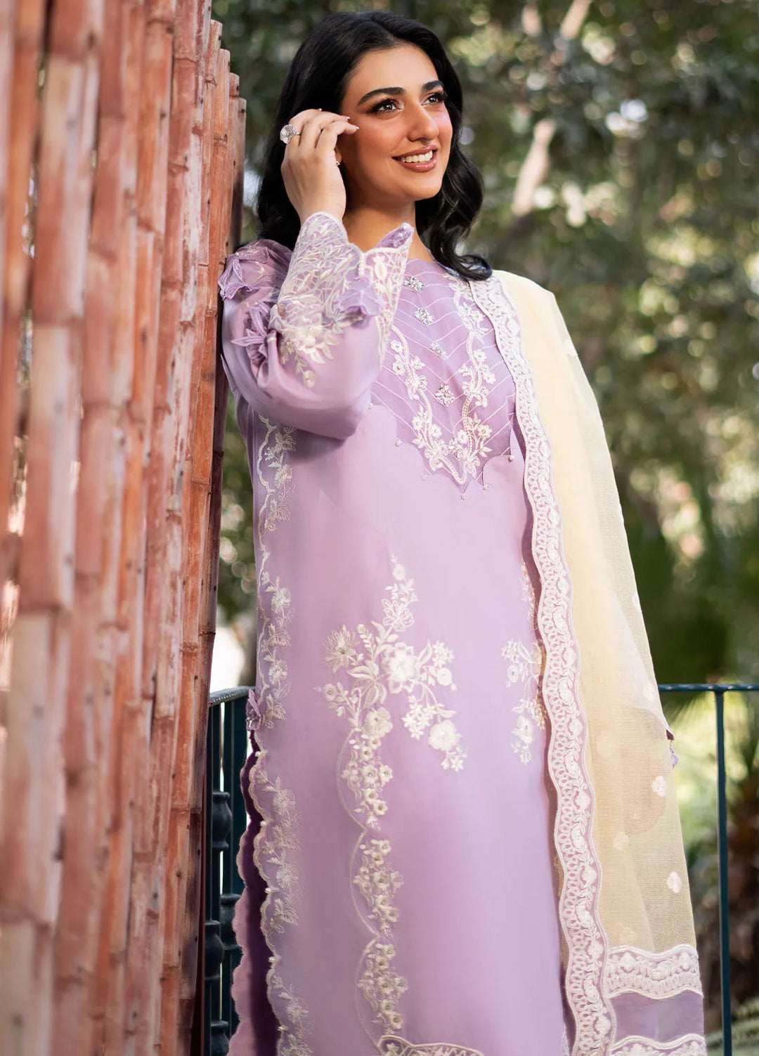 Blossom by Fozia Khalid Embroidered Lawn Suits Unstitched 3 Piece FK25B FK-7004 Iris - Summer Collection