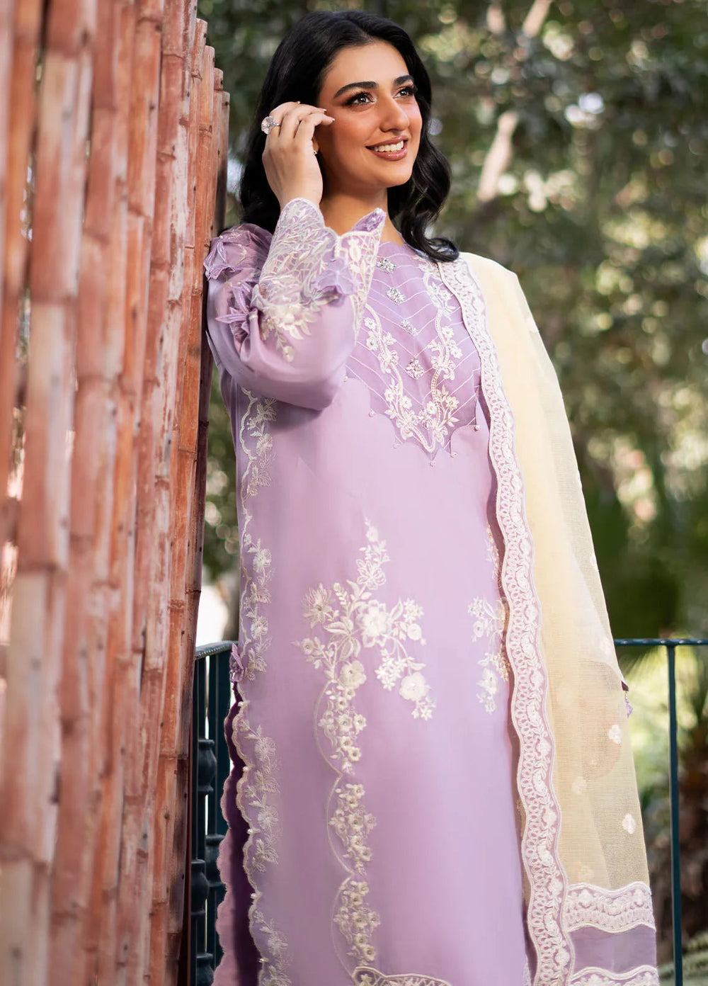 Blossom by Fozia Khalid Embroidered Lawn Suits Unstitched 3 Piece FK25B FK-7004 Iris - Summer Collection
