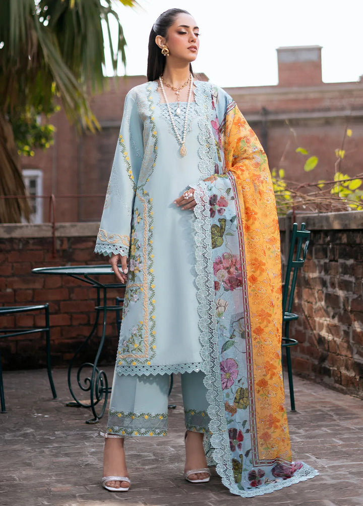 Blossom by Fozia Khalid Embroidered Lawn Suits Unstitched 3 Piece FK25B FK-7006 Freesia - Summer Collection