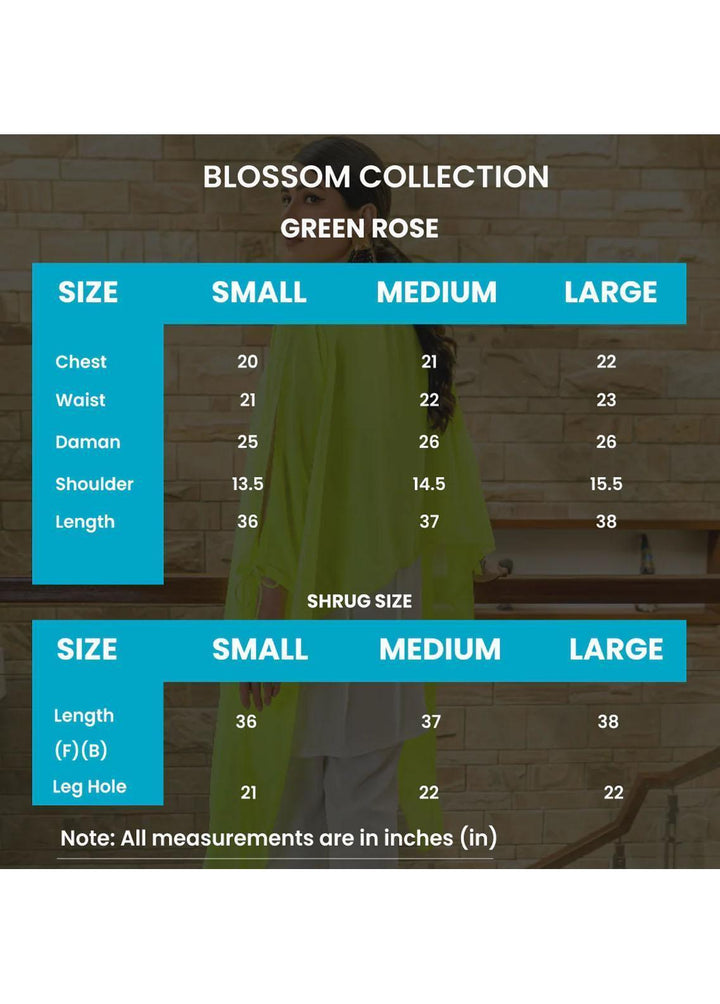 Jooray Kapray Pret Western Chiffon 2 Piece Suit JK23B Green Rose