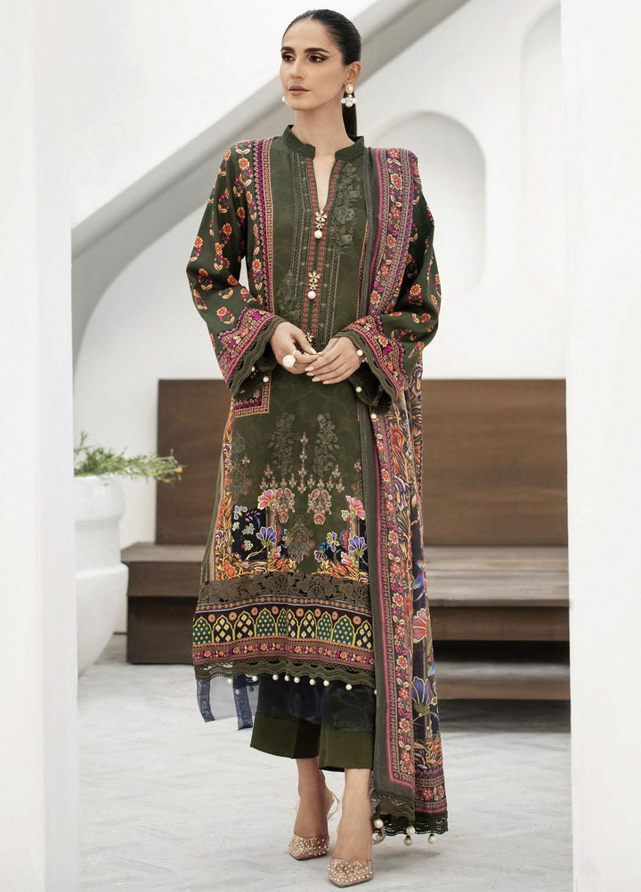Blossom By Lala Textiles Embroidered Linen Suits Unstitched 3 Piece LT23B Calla - Winter Collection