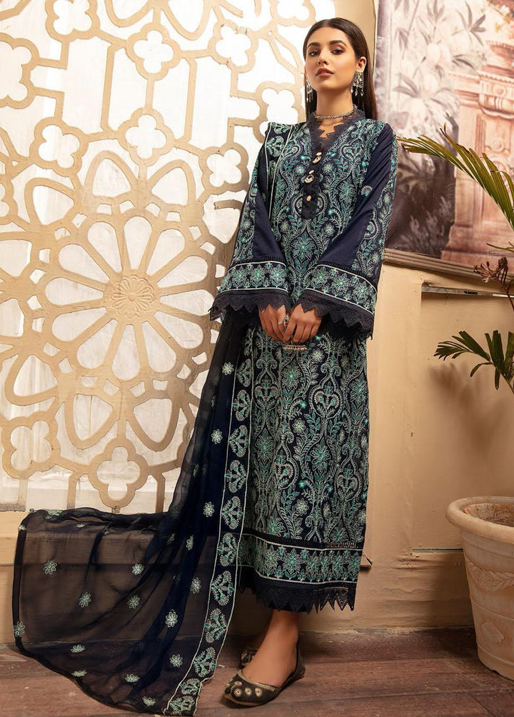 Blossom By Riaz Arts Embroidered Lawn Suits Unstitched 3 Piece RA22BE 01 - Eid Collection