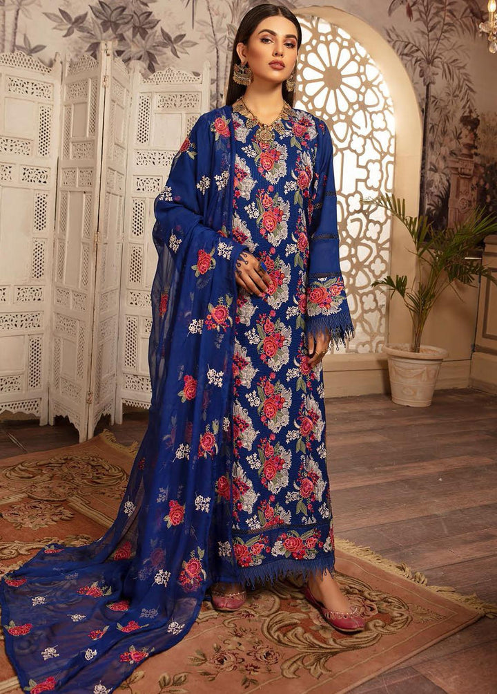 Blossom By Riaz Arts Embroidered Lawn Suits Unstitched 3 Piece RA22BE 04 - Eid Collection