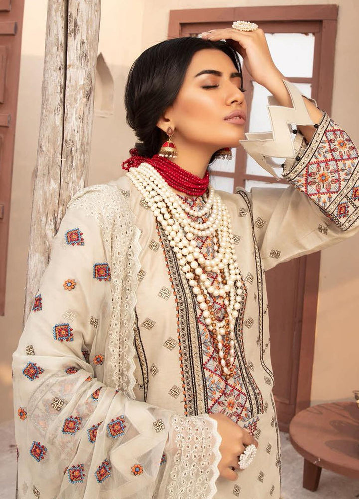 Blossom by Riaz Arts Embroidered Lawn Suits Unstitched 3 Piece RA21BE BL-07 - Summer Collection