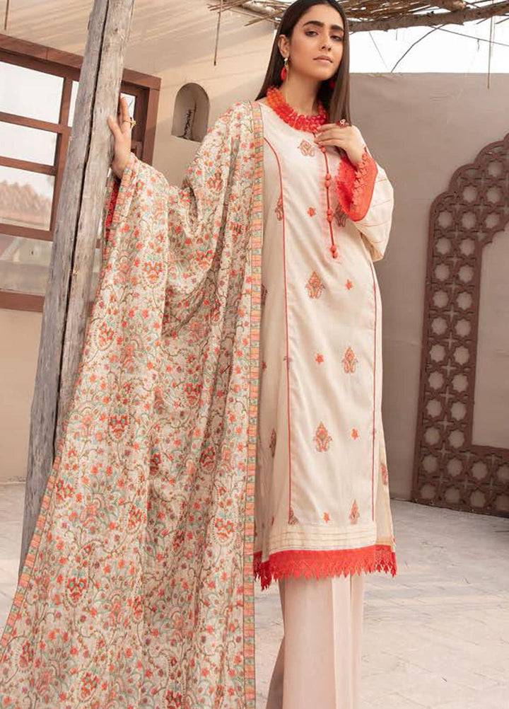 Blossom by Riaz Arts Embroidered Lawn Suits Unstitched 3 Piece RA21BE BL-11 - Summer Collection