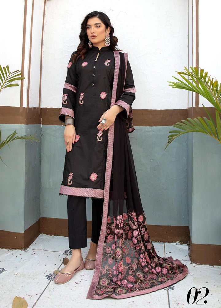 Blossom by Riaz Arts Embroidered Lawn Suits Unstitched 3 Piece RA22BL 02 - Exclusive Collection