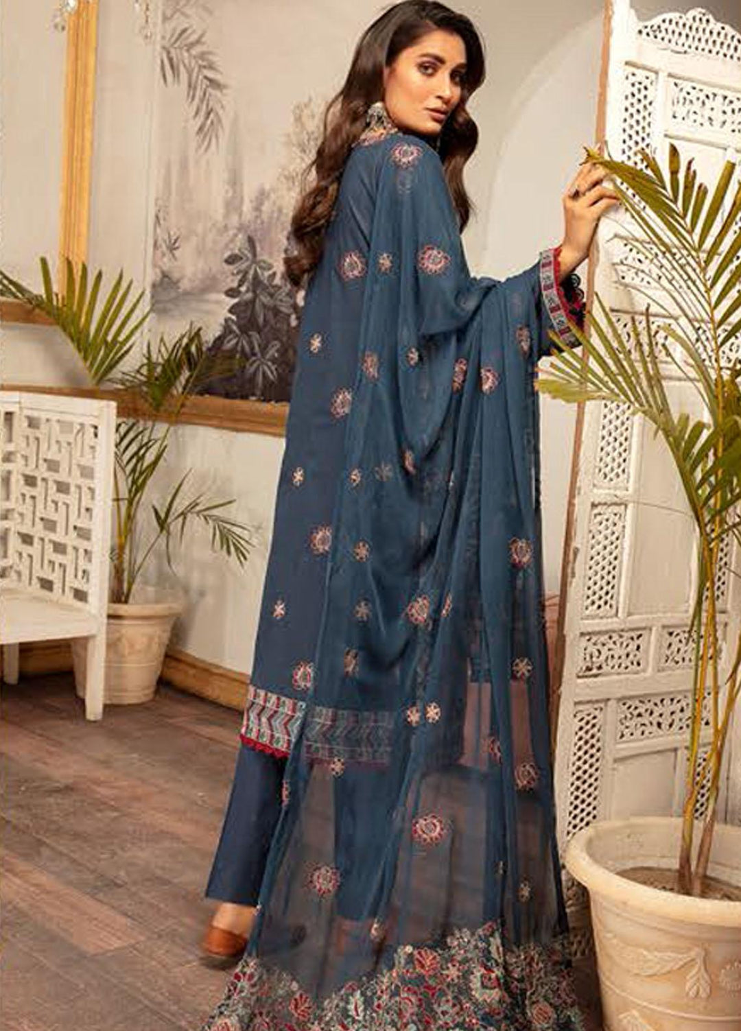 Blossom by Riaz Arts Embroidered Lawn Suits Unstitched 3 Piece RA22BL 07 - Exclusive Collection