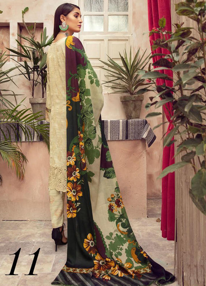 Blossom by Riaz Arts Embroidered Peach Leather Suits Unstitched 3 Piece RA21BP D-11 - Winter Collection