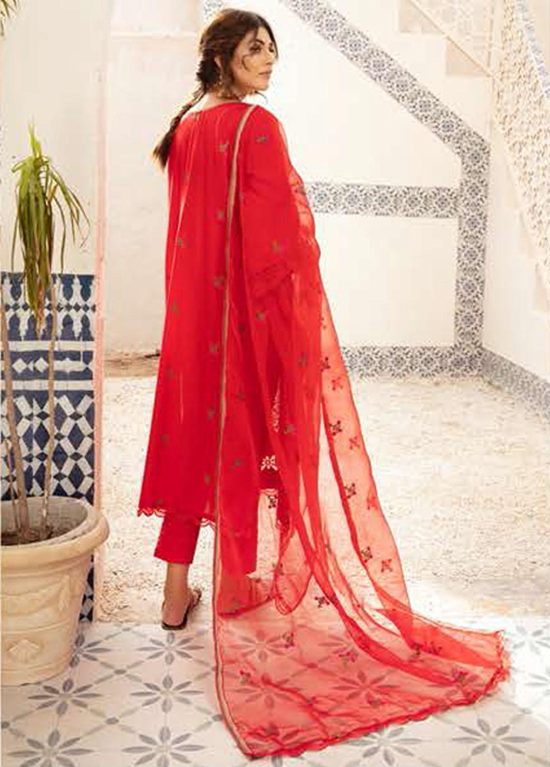 Blossom By Riaz Arts Embroidered Lawn Suits Unstitched 3 Piece RA22B 04 - Summer Collection
