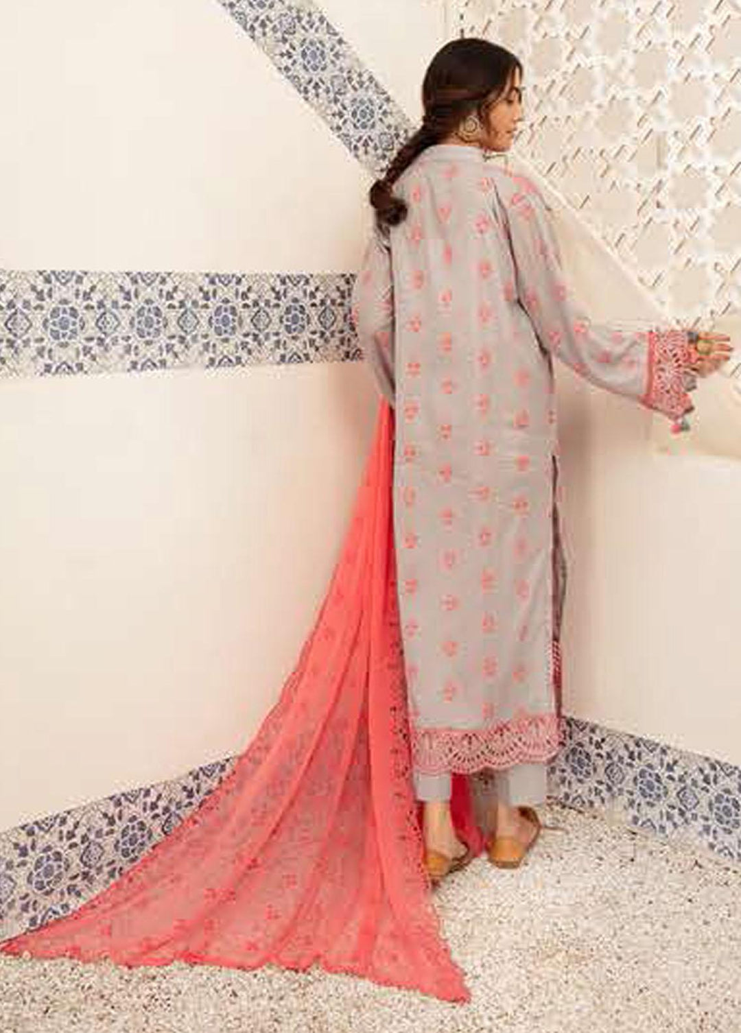 Blossom By Riaz Arts Embroidered Lawn Suits Unstitched 3 Piece RA22B 11 - Summer Collection