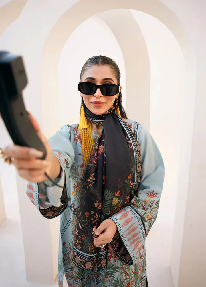 Bon Soir by Florent Pret Printed Crepe Silk 2 Piece Suit Belle Lueur