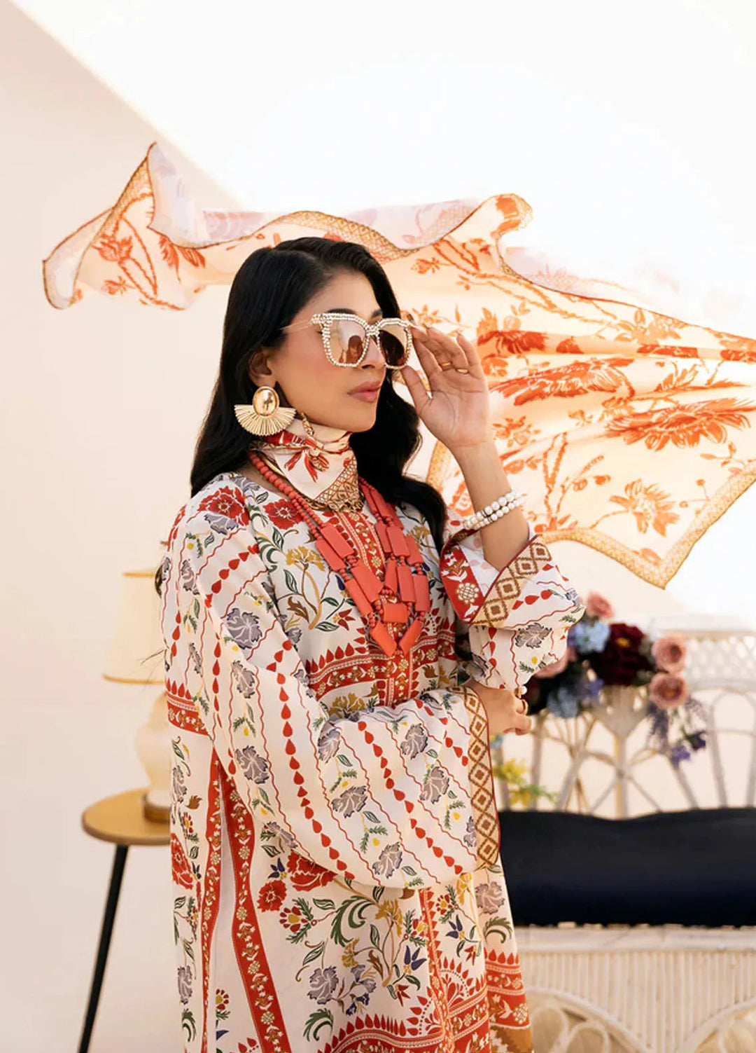 Bon Soir by Florent Pret Printed Crepe Silk 2 Piece Suit Meline