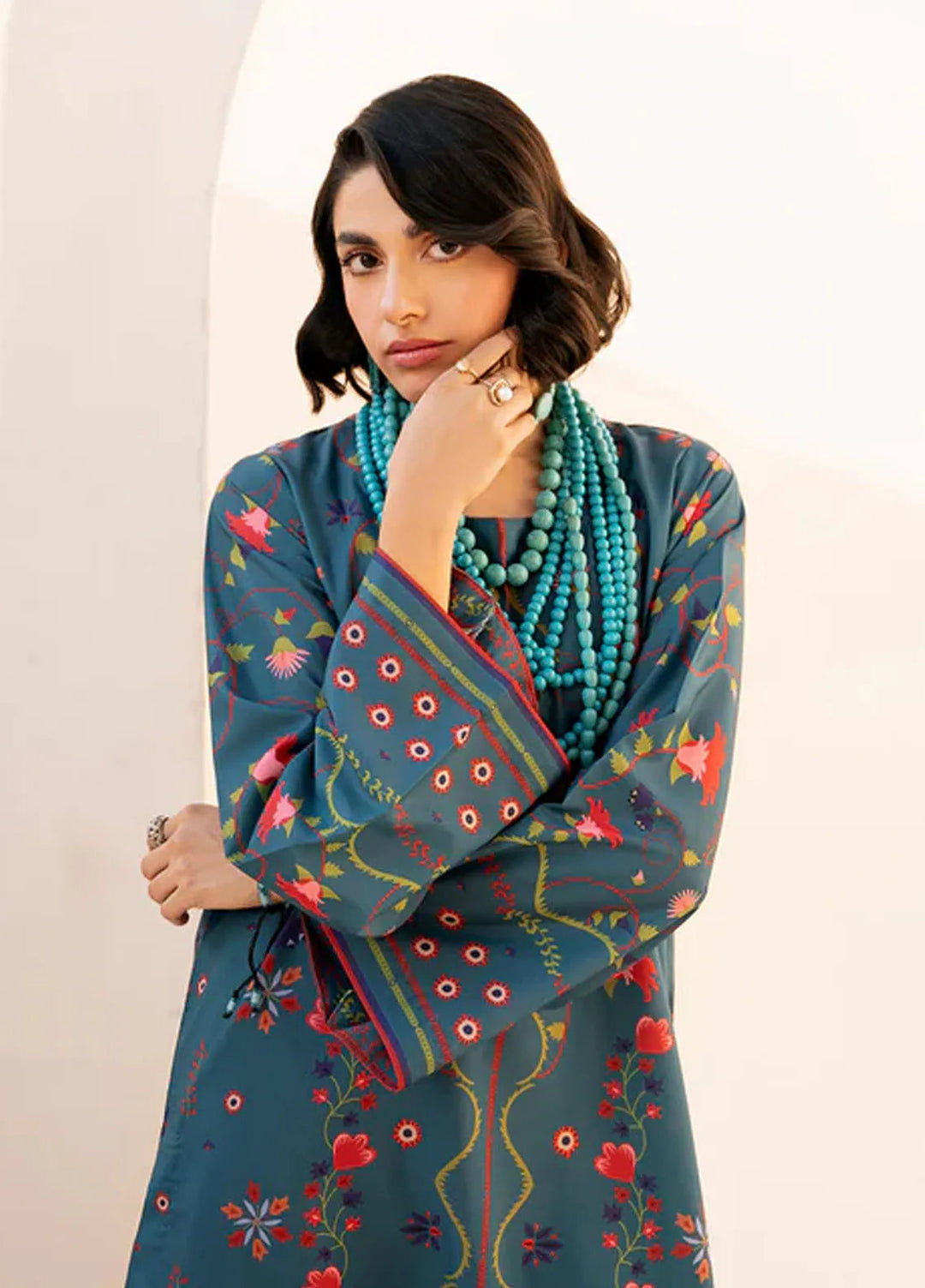 Bon Soir by Florent Pret Printed Crepe Silk 2 Piece Suit Night Luciole