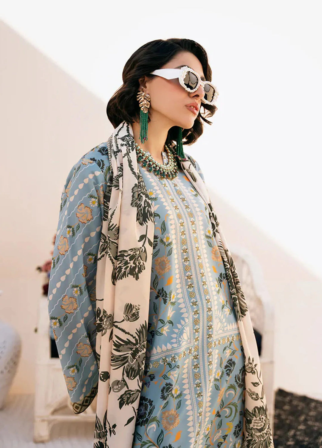 Bon Soir by Florent Pret Printed Crepe Silk 2 Piece Suit Noemie