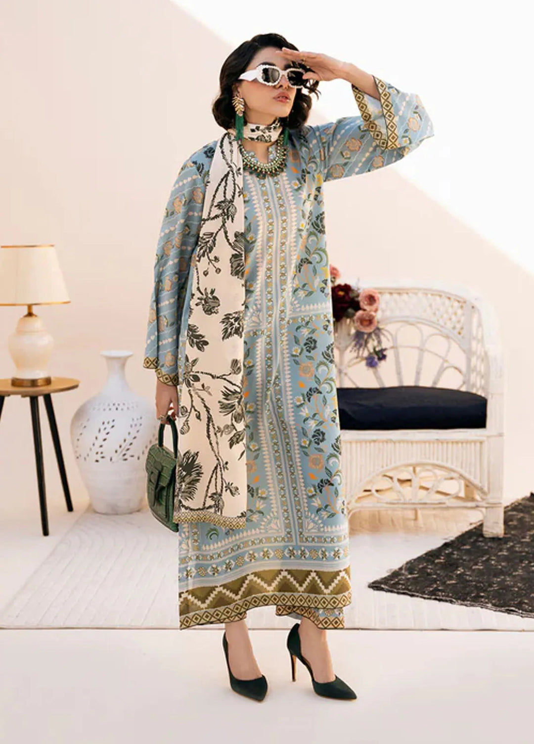 Bon Soir by Florent Pret Printed Crepe Silk 2 Piece Suit Noemie