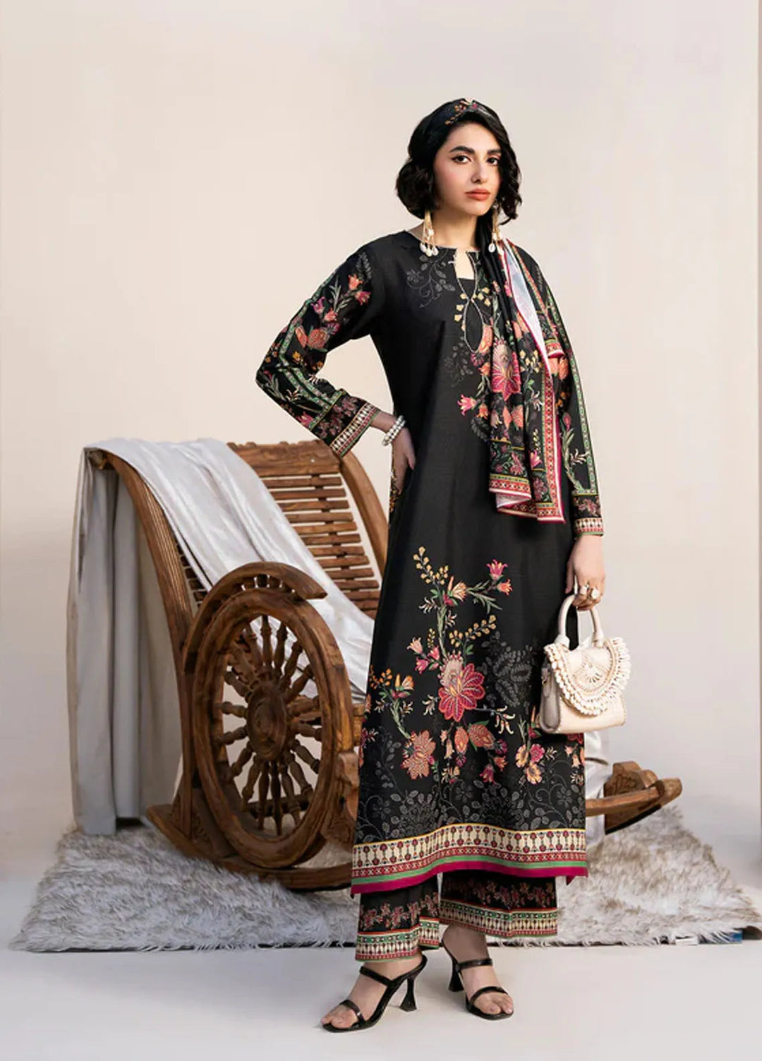 Bon Soir by Florent Pret Printed Crepe Silk 2 Piece Suit Raven Cherie
