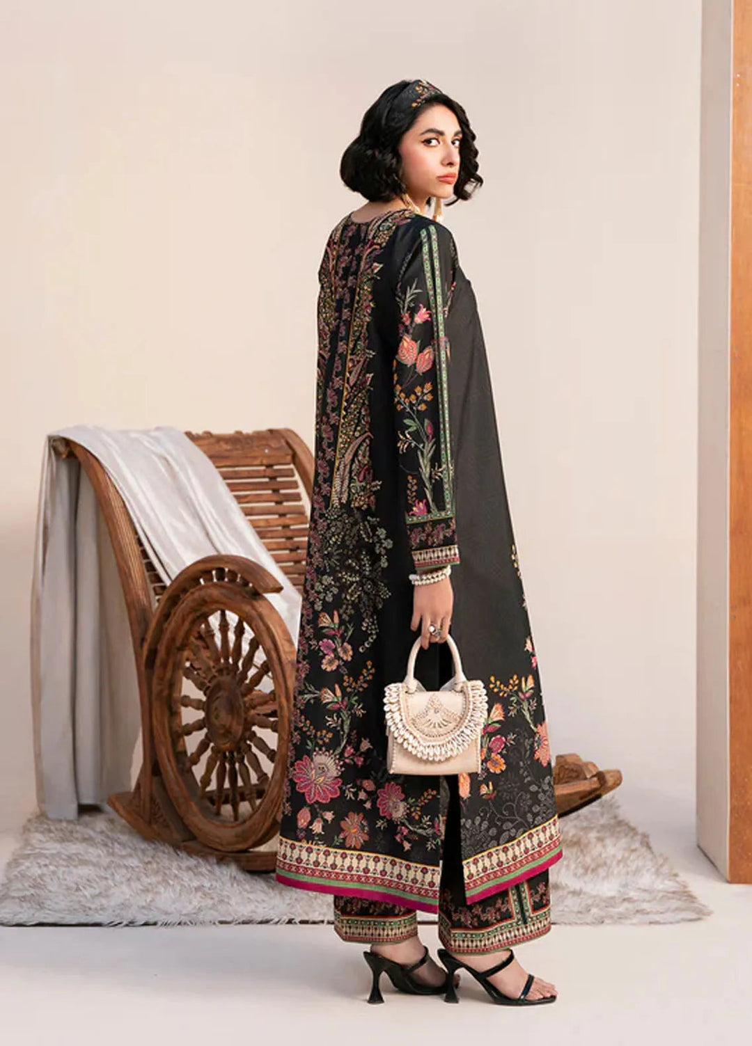 Bon Soir by Florent Pret Printed Crepe Silk 2 Piece Suit Raven Cherie