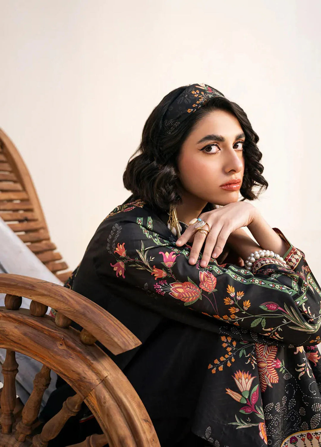 Bon Soir by Florent Pret Printed Crepe Silk 2 Piece Suit Raven Cherie