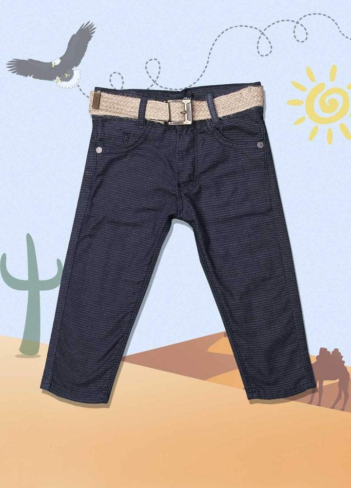 Sanaulla Exclusive Range Cotton Casual Pants for Boys - D-1001908 Dark Blue