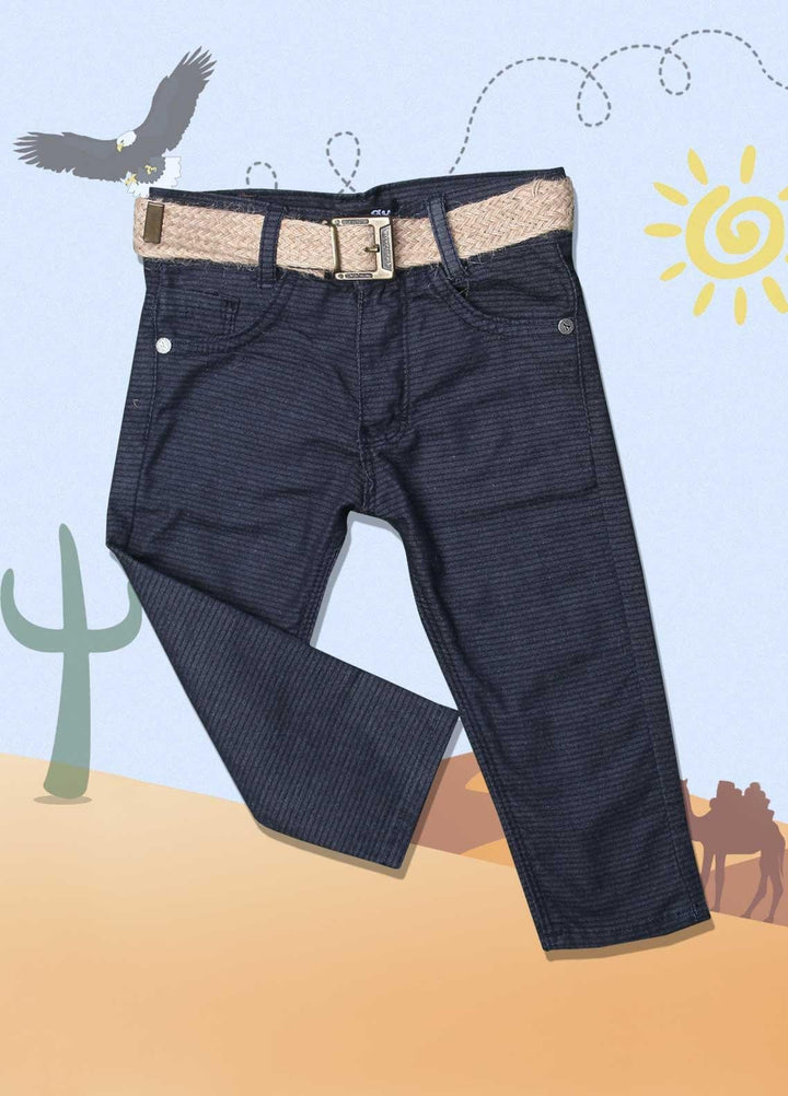 Sanaulla Exclusive Range Cotton Casual Pants for Boys - D-1001908 Dark Blue