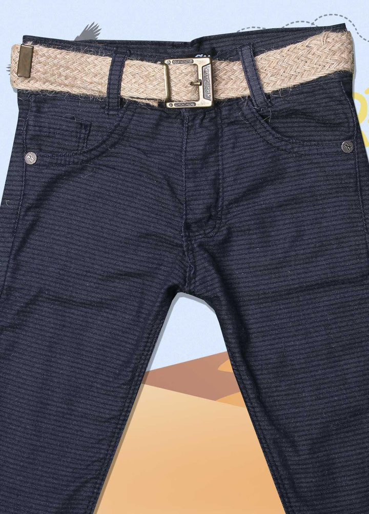 Sanaulla Exclusive Range Cotton Casual Pants for Boys - D-1001908 Dark Blue