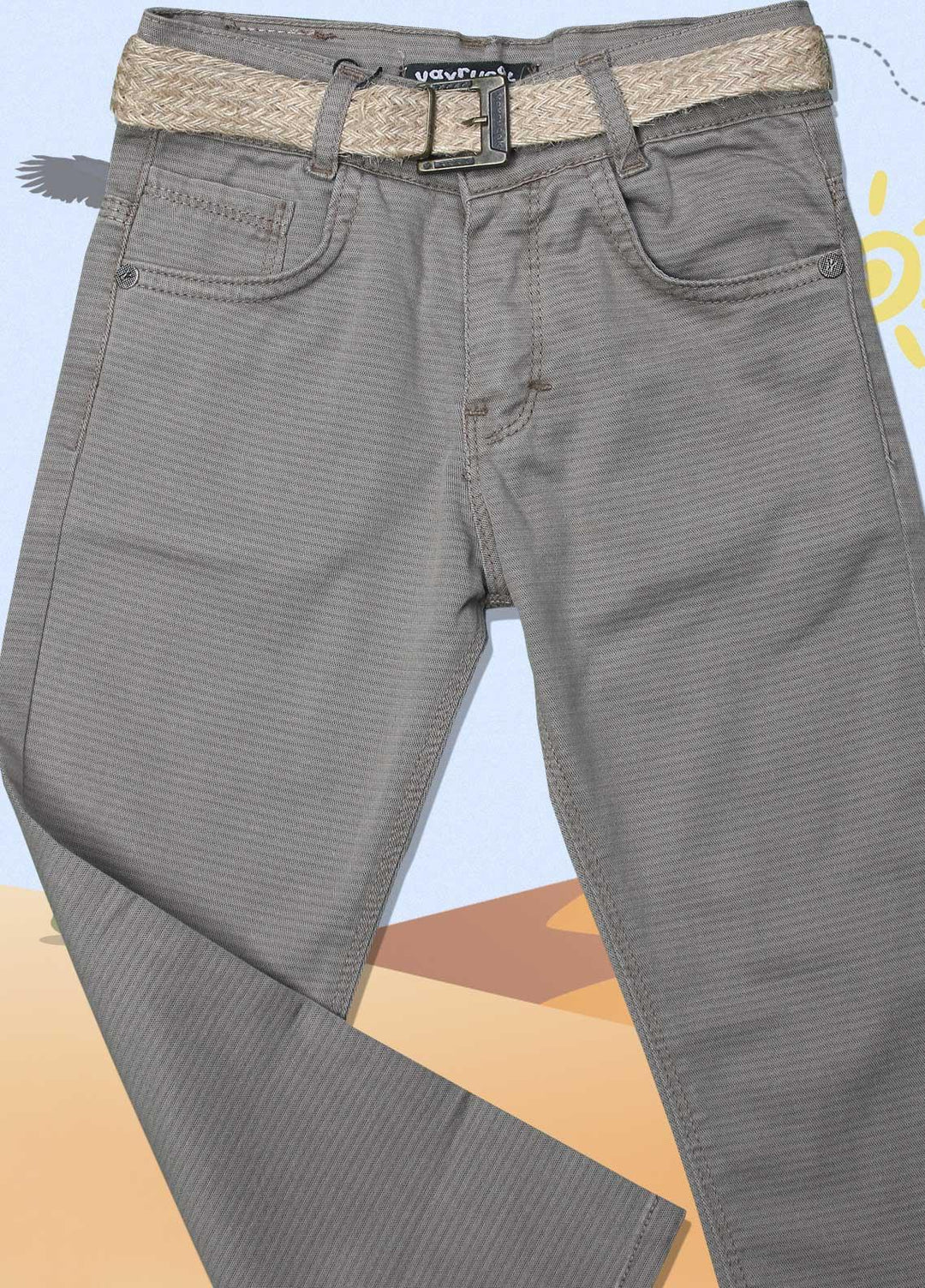 Sanaulla Exclusive Range Cotton Casual Pants for Boys - D-1001909 Beige